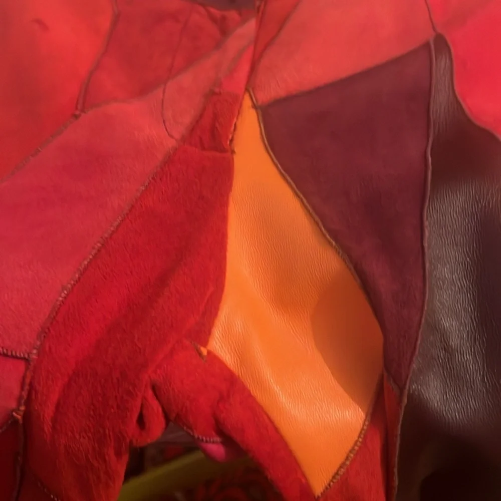 Vintage Wilsons Pelle Studio leather suede patchwork pants size 4 - Picture 16 of 16